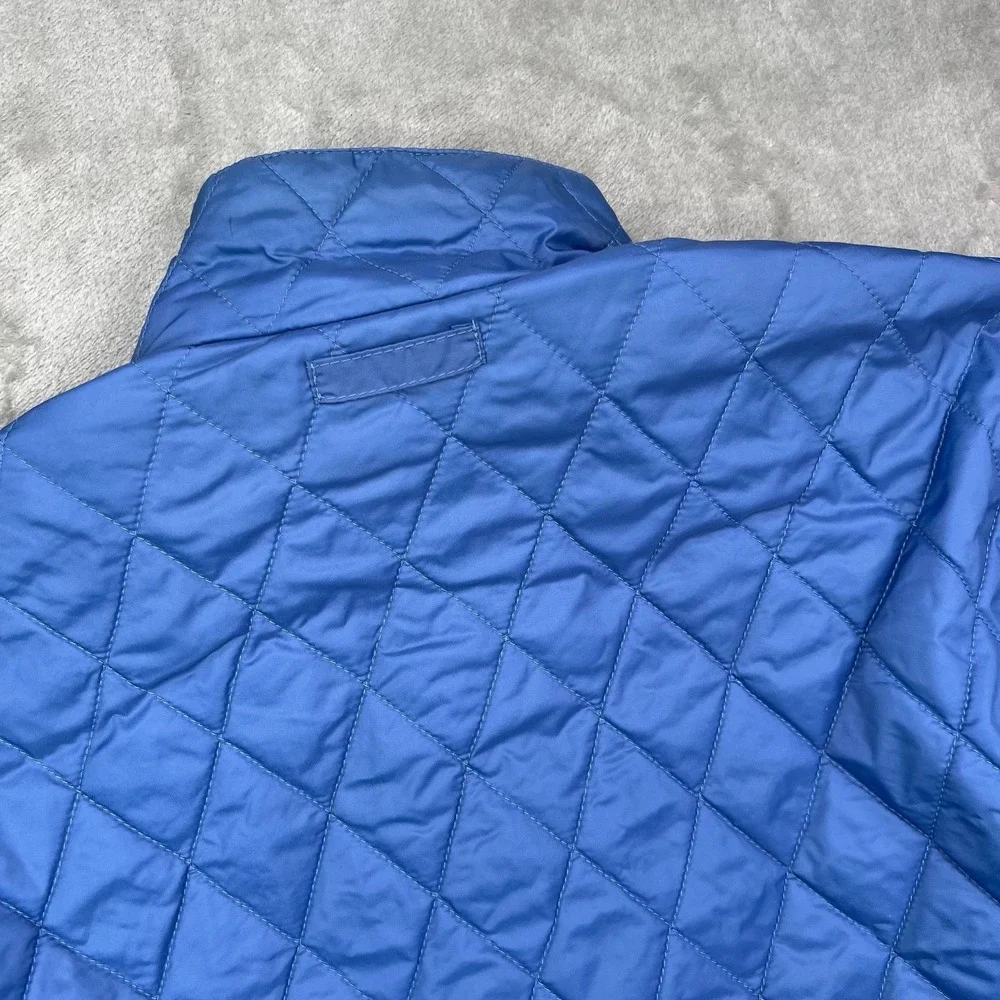 Lands End Quilted Full Zip Jacket Womens Large Blue Thermolite Puffer - Picture 14 of 14